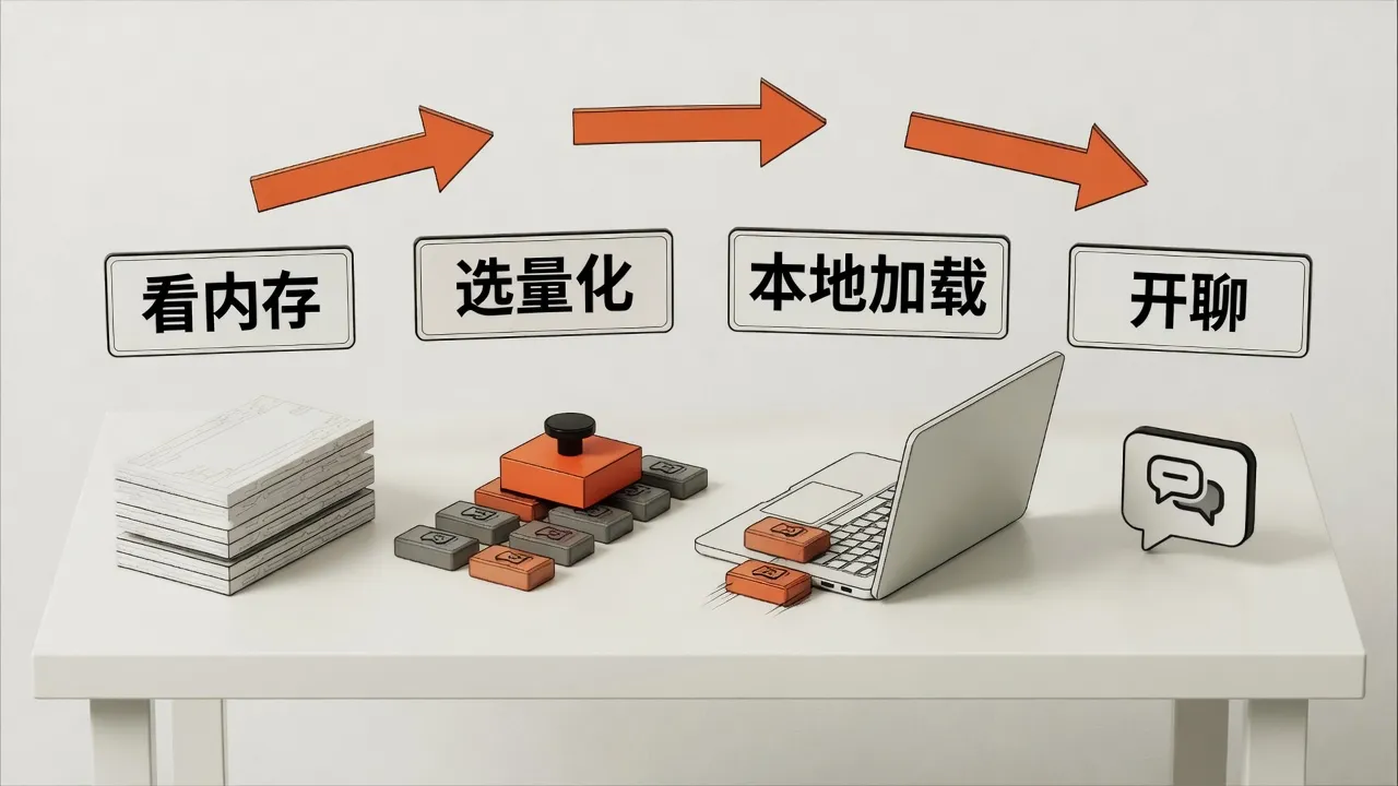 四步流水线：看内存、选量化、本地加载、开聊